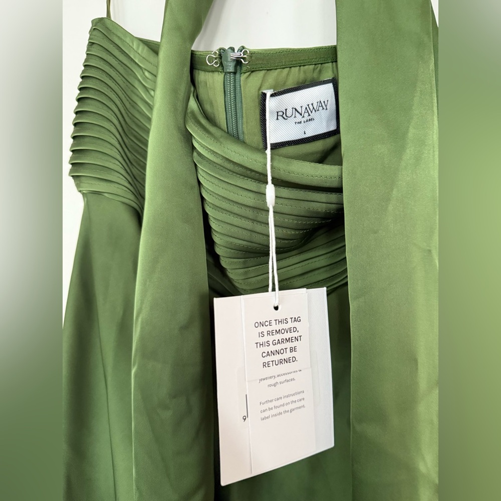 Runaway The Label Elsa Dress with Neck Scarf in Olive- Brand New - Size L - Picture 4 of 4
